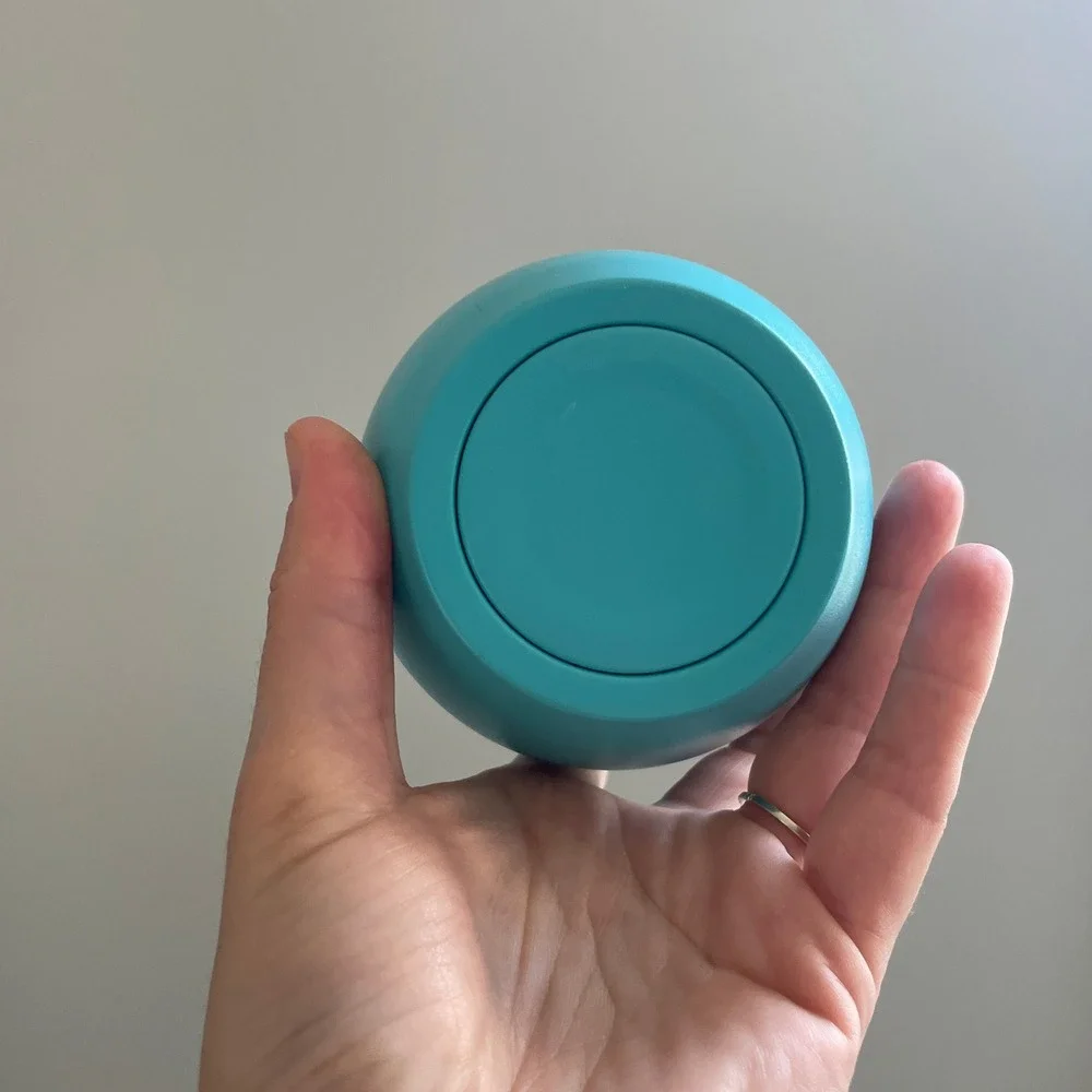 Teal Blue Insulated Stainless Steel Wine Tumbler Clear‎ Lid 12oz Coastal Vacay